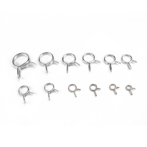 285Pcs 5-12mm Sizes Steel Wire Fuel Line Hose Clamp Clips With Plastic Box - Picture 6 of 7