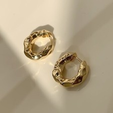 Chunky Small Gold Hoop Earrings for Women