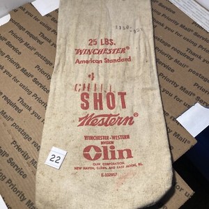 VINTAGE WINCHESTER WESTERN AMERICAN STANDARD 7-12 CHILLED SHOT BAG  EMPTY   1