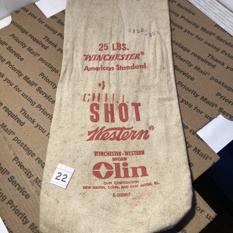VINTAGE WINCHESTER WESTERN AMERICAN STANDARD 7-12 CHILLED SHOT BAG  EMPTY   1
