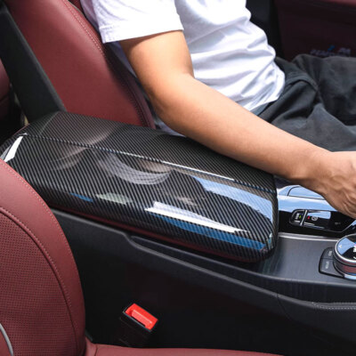 Fit BMW 5 Series G30 2017-2023 Carbon Fiber Color Center Armrest Box Trim Cover