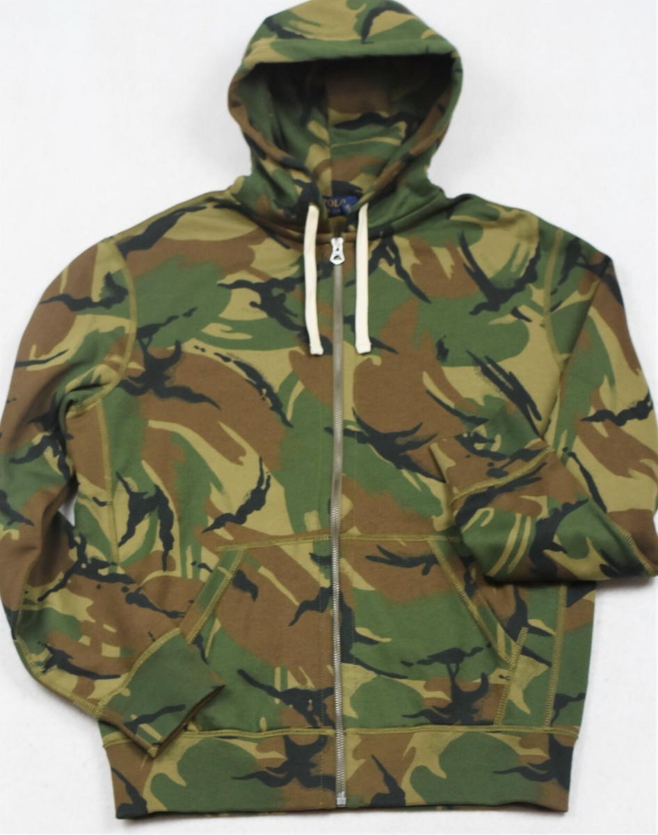 Polo ralph lauren men's camo fleece hoodie on sale