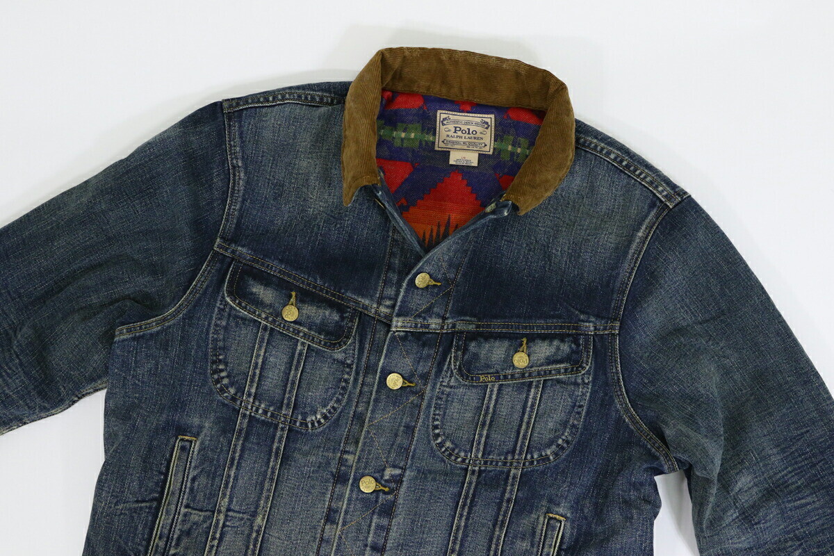 Polo Ralph Lauren Denim Storm Rider Jacket Coat with Navajo