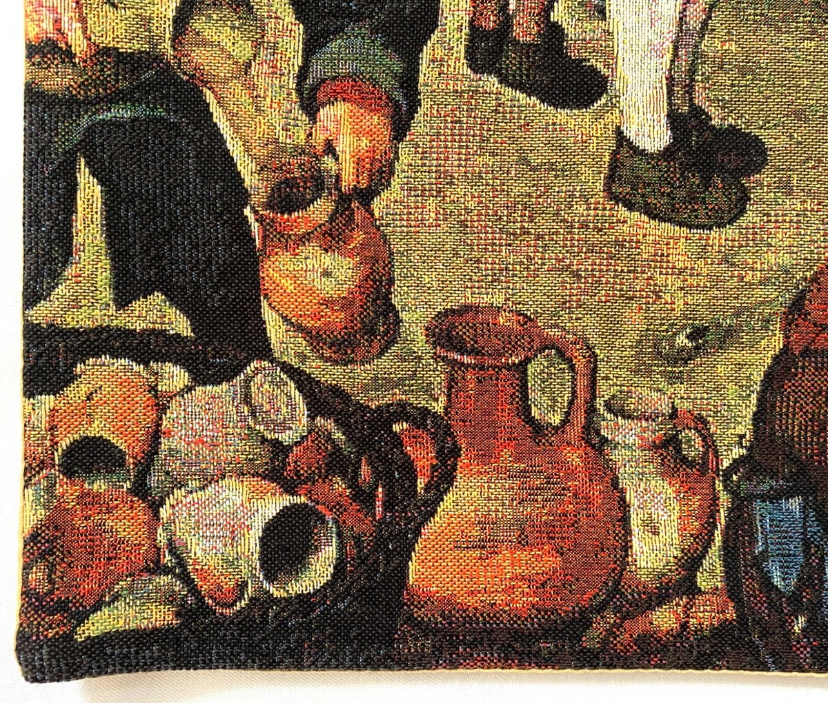 Tapisserie Murale 'Mariage Paysan' Bruegel - 27x18.5" - Fabrication Belge