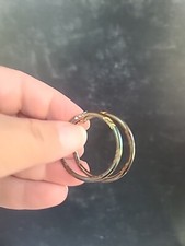 925 Silver Large Hoop Pierced Earrings Vintage