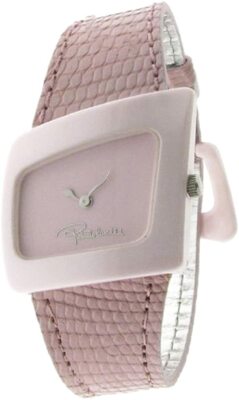 Roberto Cavalli R7251102985 Pink Ceramic Case Pink Leather Strap Womens Watch