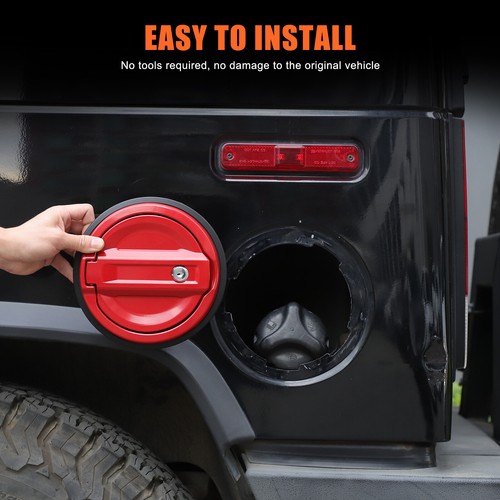Red Alloy Fuel Tank Cap Anti-theft Lock Cover Trim For Hummer H2 2003-2009 - Picture 15 of 19