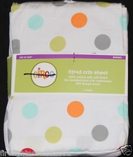 Circo Multi Color Circles Dots Fitted Crib Sheet toddler bed sheet 878