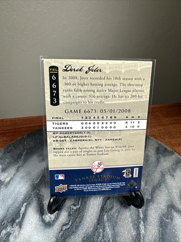 2008 Upper Deck Yankee Stadium Legacy #YSL6673 Derek Jeter  - Image 2 of 2