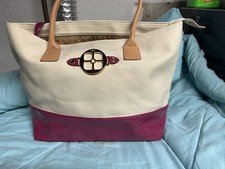 JOY & IMAN Beige And Burgundy SHOULDER BAG  W...