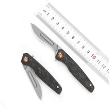 EDC Carbon Fibre Utility Knife Daily Cutter tools Outdoor Camping Folding Knife