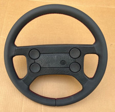 VW GOLF MK1 MK2 GTI JETTA 4 SPOKE NAPPA LEATHER RED STITCH STEERING WHEEL