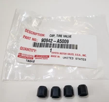 LEXUS OEM FACTORY TIRE VALVE STEM CAP 4pc SET (BLACK) 90942-A5009