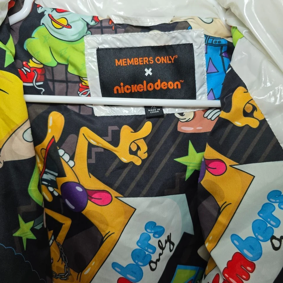 Члены только Nickelodeon 90-х мультфильм пуховик белое пальто с ретро персонажей - Изображение 2 из 4