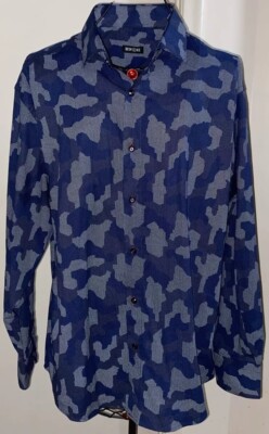 blue camo dress shirt Military Fighter Jet Navy Camo Blue Button Up Shirt