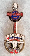 HARD ROCK CAFE LAS VEGAS TEXAS HOLDEM FOUR ACES GUITAR W/ STEER HEAD PIN # 99082