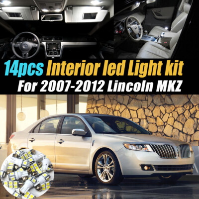 14Pc Super White Car Interior LED Light Bulb Kit for 2007-2012 Lincoln MKZ