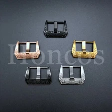 18-26MM Engraved Screw in Buckle Watch Band Strap Brushed Clasp Fits For Panerai
