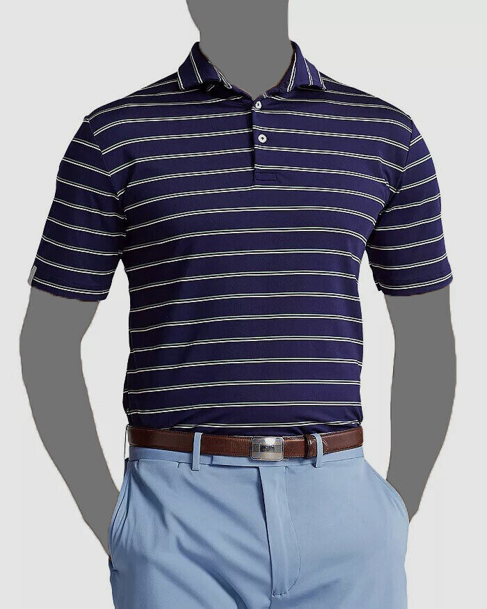 Мужская рубашка с логотипом Performance классического покроя в синюю полоску от Ralph Lauren стоимостью 110 долларов США XL 13990₽