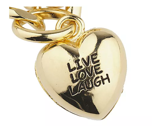 Joan Rivers Goldtone Toggle Bracelet w/ Crystal Heart Charm - 8" - Picture 2 of 3