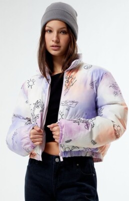 Roxy x Chloe Kim Reversible Puffer Bomber Jacket, Size S, *NWT*