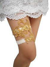 YuRong Wedding Garter Set Beaded Lace Garter Set Bridal Lace Garter Wedding