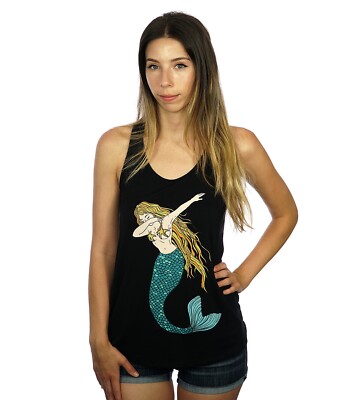 Shop Delfina Nautical Mermaid Dab Dance Funny Women's Summer Graphic Tank Top S