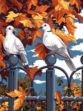 Seg De Paris Needlepoint canvas for halfstitch without yarn Autumn and Wrough...