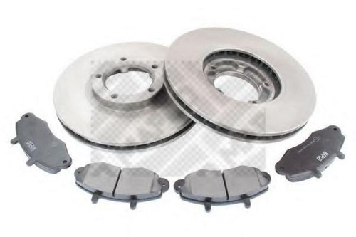 MAPCO 47851 Kit Freni A Disco Anteriori Completi Per VW Golf, Passat, Compatibile Con Sistema LUCAS, Disco Pieno 256mm, 4 Fori