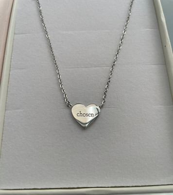 Chosen, Child of God Heart, Ephesians 1:4-5 Silver Necklace