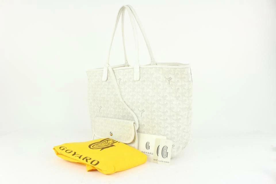 GOYARD Saint Louis PM Chevron Print Canvas Tote Bag Yellow