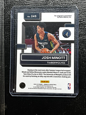 Josh Minott Rookie Auto RC など6枚セット JOSH MINOTT MINNESOTA TIMBERWOLVES SIGNED HOOPS ROOKIE BASKETBALL