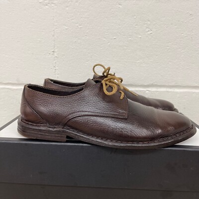 Moma Men's Brown Leather Oxford Dress Shoes Lace up Sz 40 EU/7 US Made In Italy