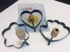 Non Stick Egg / Pancake Shaper Cooking Rings Molds 3 Pc Heart / Hand / Flower