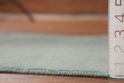 Handmade Gabbeh Solid Design Wool Modern Rug - Blue" 3x4 ft - Picture 11 of 12
