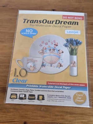 TransOurDream Tru-Inkjet Wasserrutsche Aufkleber Papier weiß 10 Blatt A4 Wasserrutsche 