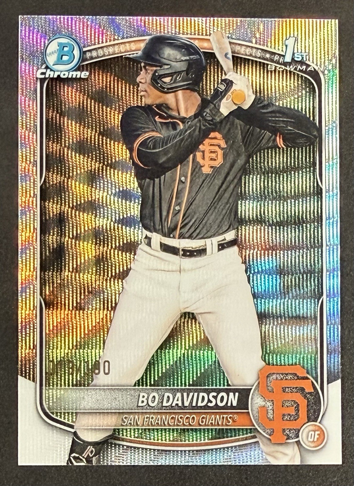 BO DAVIDSON 2025 BOWMAN CHROME 1ST WAVE REFRACTOR GIANTS /100