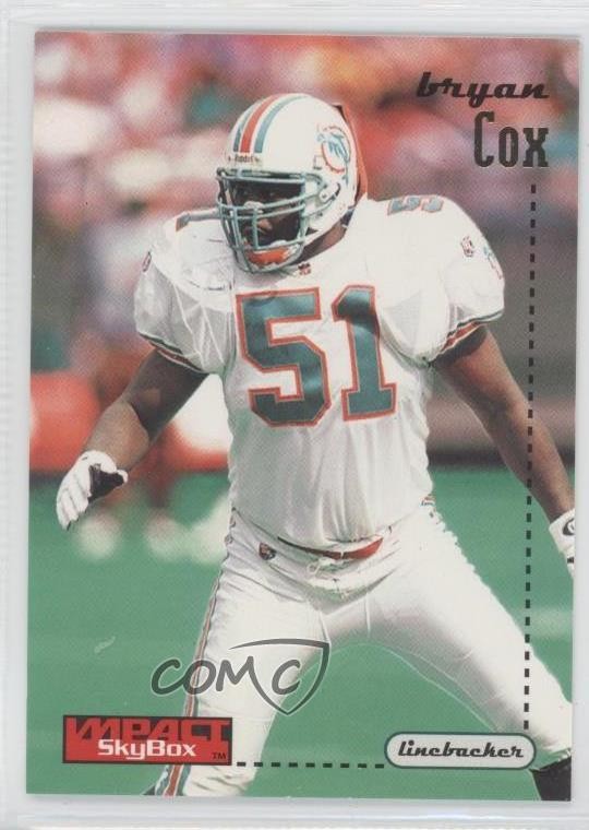 1996 Skybox Impact Bryan Cox #72 1v3