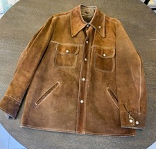 Vintage Sears “The Leather Shop” Suede Jacket Men’s 44 Reg – Brown Western Snap