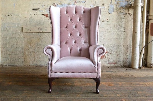 Chesterfield Sessel Fernseh Ohrensessel Couch 1 Sitzer Sofa Textil Stoff Couchen-image