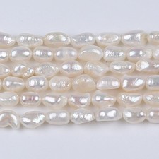 Freshwater Pearl Strand No.7 35cm, White Rice/Baroque Potato Pearls