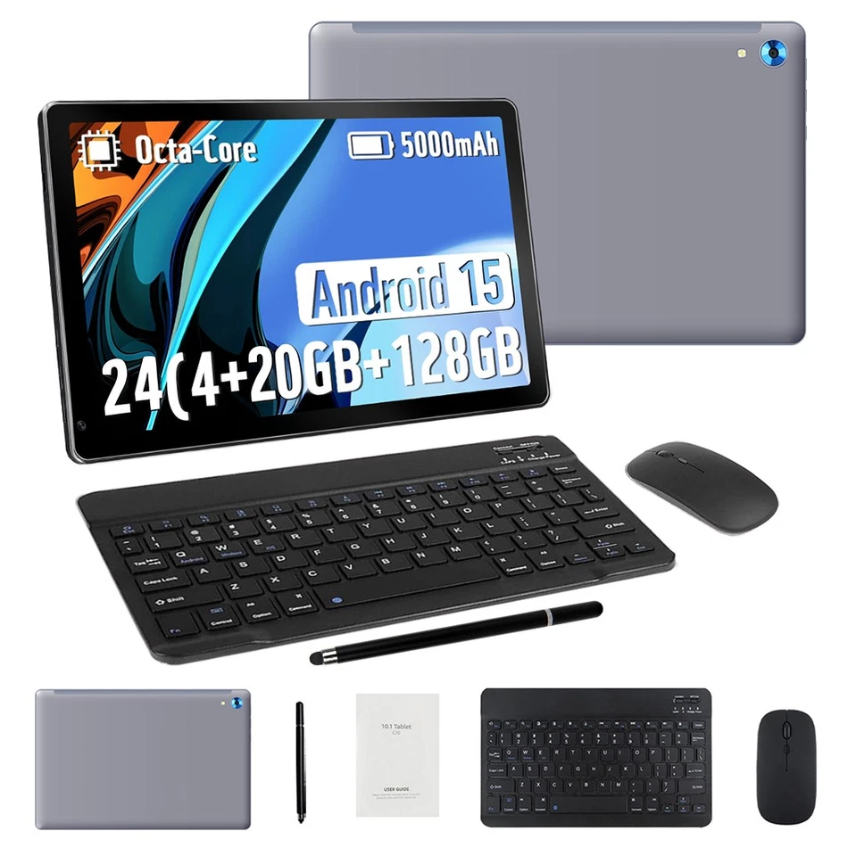 KOTSREN 10.1 Zoll Android 15 24(4+20)GB RAM 128 GB ROM 1280x800 IPS HD Wifi 6 Tablet