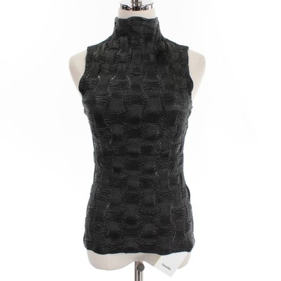 Nanushka NWT Harriet Turtleneck Sleeveless Top Size XS in Black Faux Leather