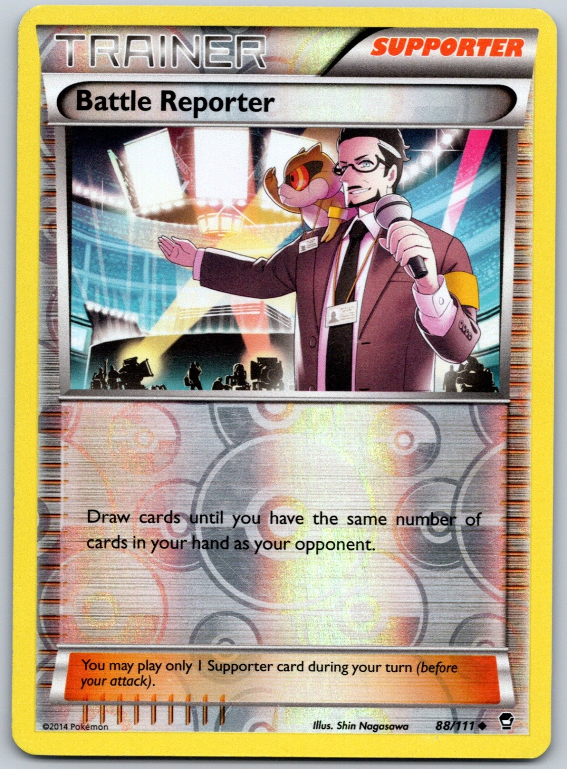 Battle Reporter Reverse Holo Uncommon XY - Furious Fists 88/111 NM