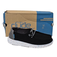 Hey Dude Youth Kids Wendy Canvas Shoes Sneakers Disco Black Size K13