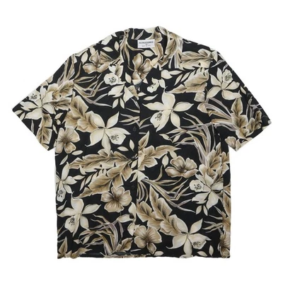 ALFRED DUNNER Chemise Boutonnée Fleurs Coton Mélangé Noir Beige Été L - Photo 1/4