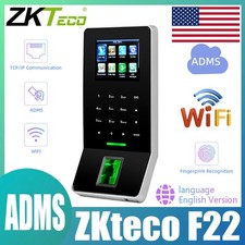 ZKTeco F22 WiFi ADMS 2.4" Screen Fingerprint Access Control Attendance Clock USA
