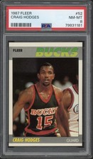 1987 Fleer Craig Hodges #52 PSA 8 NM-MT Milwaukee Bucks 