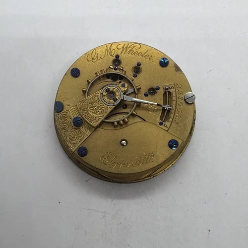 1887 Elgin 15J Grade 82 GM Wheeler antique hunting movement only 581