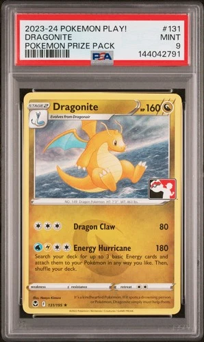 2023-2024 POKEMON PLAY! POKEMON PRIZE PACK #131 DRAGONITE PSA 9